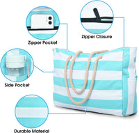 Waterproof Large Tote with Zipped Storage for Work & Play