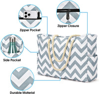 Waterproof Large Tote with Zipped Storage for Work & Play