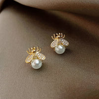 Bee Earrings For Women | Delicate Honeycomb Design-Gold-State of Style