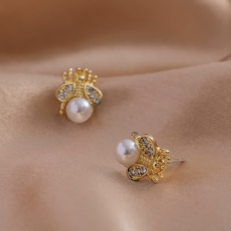 Bee Earrings For Women | Delicate Honeycomb Design-Gold-State of Style