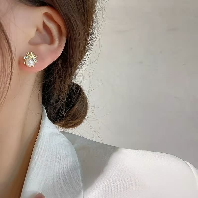 Bee Earrings For Women | Delicate Honeycomb Design-Gold-State of Style