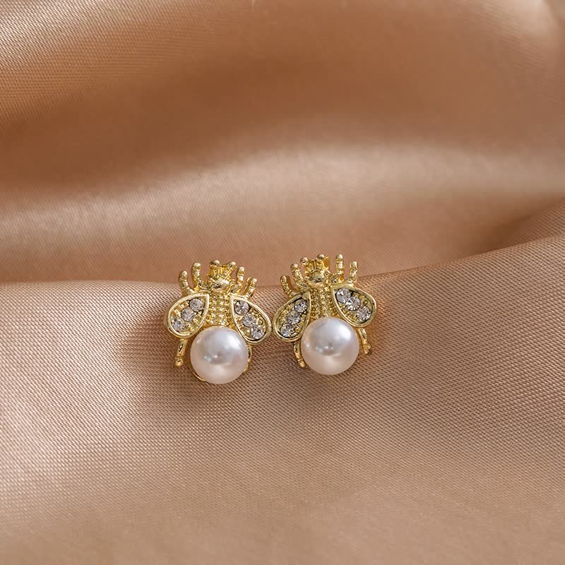 Bee Earrings For Women | Delicate Honeycomb Design-Gold-State of Style