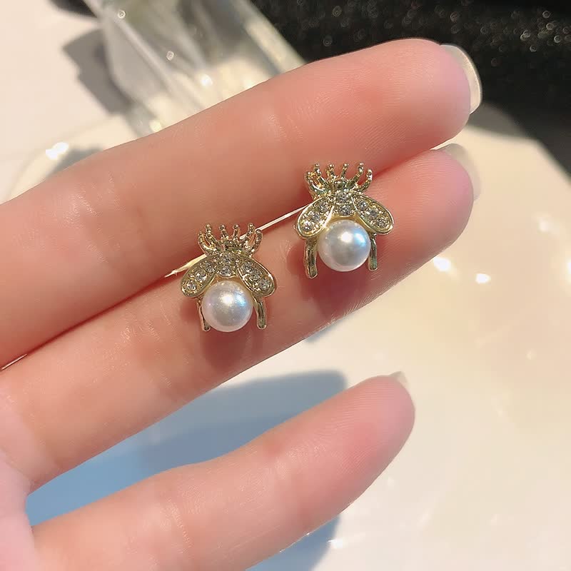 Bee Earrings For Women | Delicate Honeycomb Design-Gold-State of Style