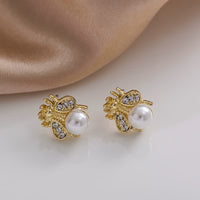 Bee Earrings For Women | Delicate Honeycomb Design-Gold-State of Style