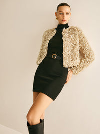 Beige Crew Neck Blazer for Women - Olivia-XS-State of Style