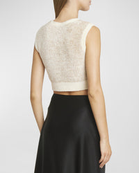 Beige Knitted Ladies Top with Vintage Jacquard Pattern – Mireille-XS-State of Style