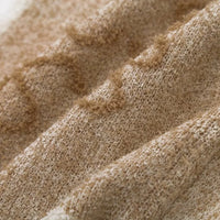 Beige Knitted Ladies Top with Vintage Jacquard Pattern – Mireille-XS-State of Style