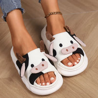 Bella - Orthopedische Koeienprint Pantoffels Wit-Witte koe-36-37-State of Style