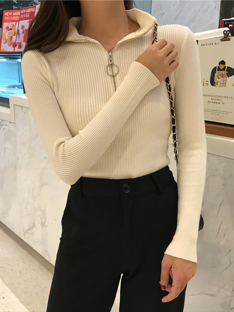 BellasShirt | Women's Turtleneck Sweater-Beige-One Size-State of Style