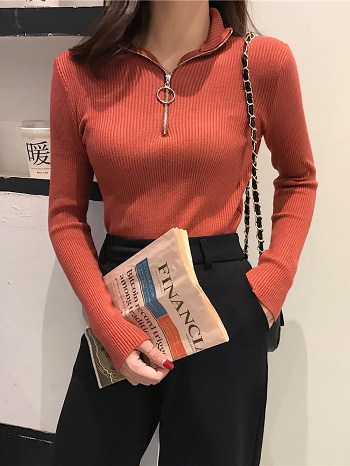 BellasShirt | Women's Turtleneck Sweater-Brick-One Size-State of Style