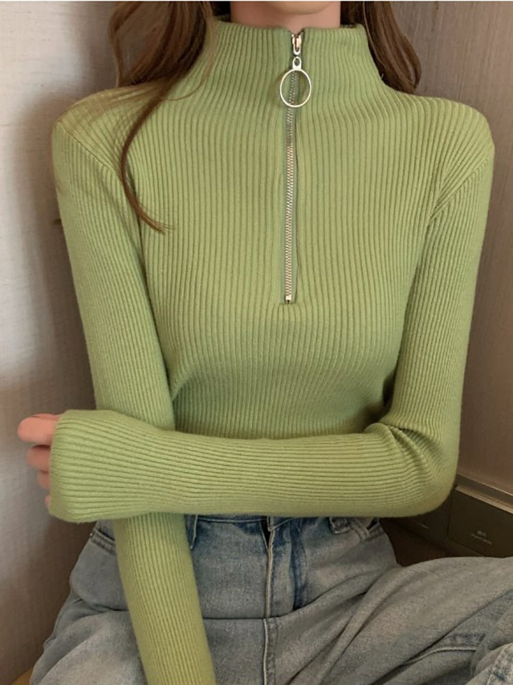 BellasShirt | Women's Turtleneck Sweater-Green-One Size-State of Style