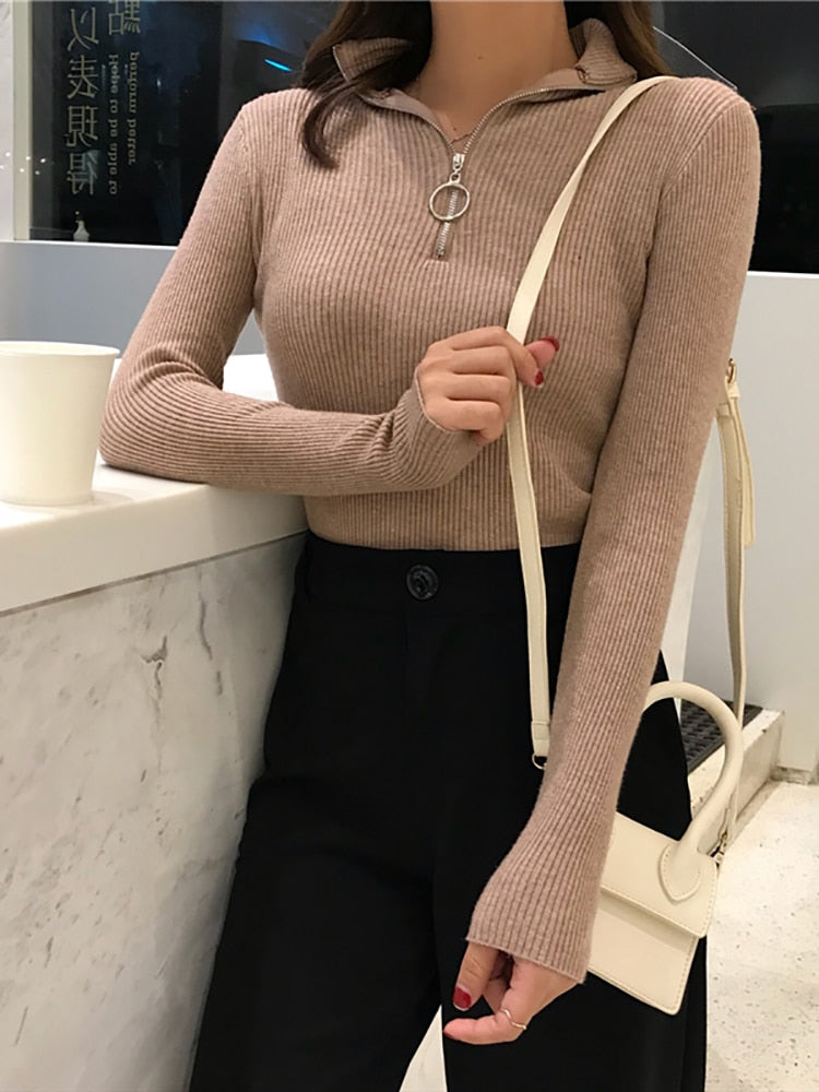 BellasShirt | Women's Turtleneck Sweater-Khaki-One Size-State of Style