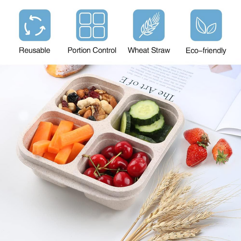 Bento-Style 4-Compartment Meal Prep Boxes (4-Pack) - Bento4You-State of Style