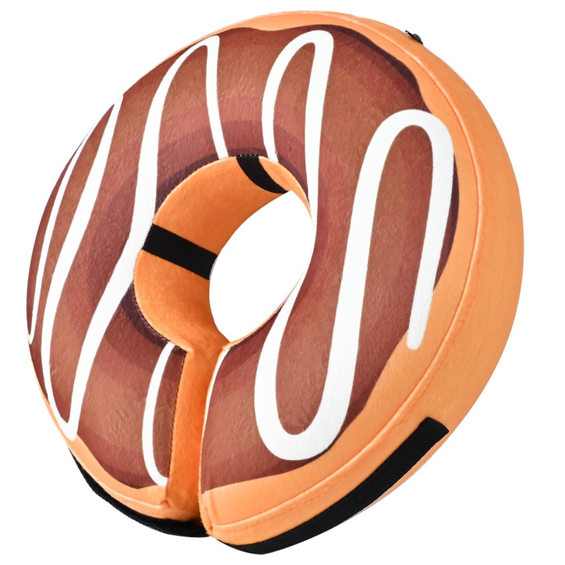 Beschermende Opblaasbare Hondenkraag - Zachte & Comfortabele Herstelkraag-Donut Bruin-S-State of Style