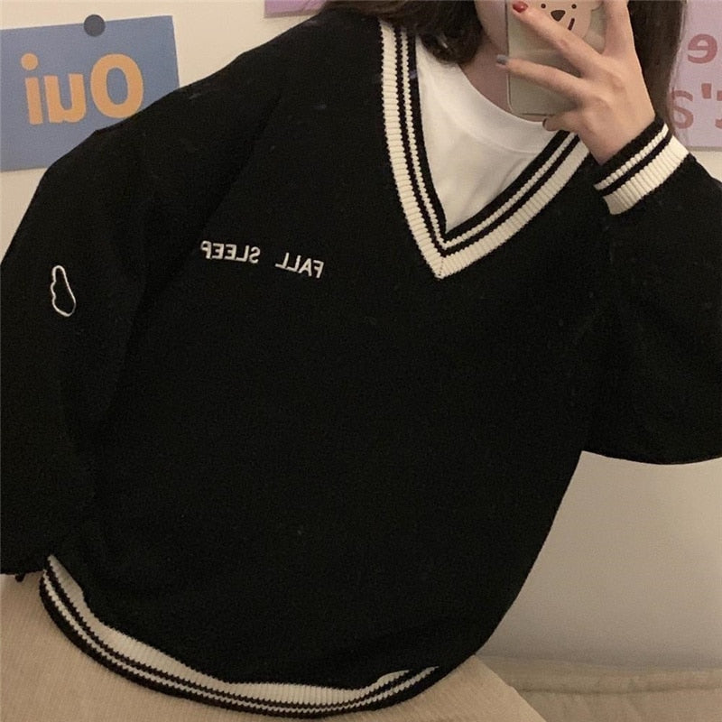 BigSweater | Women's Cosy Knit Sweater-Black-S-State of Style