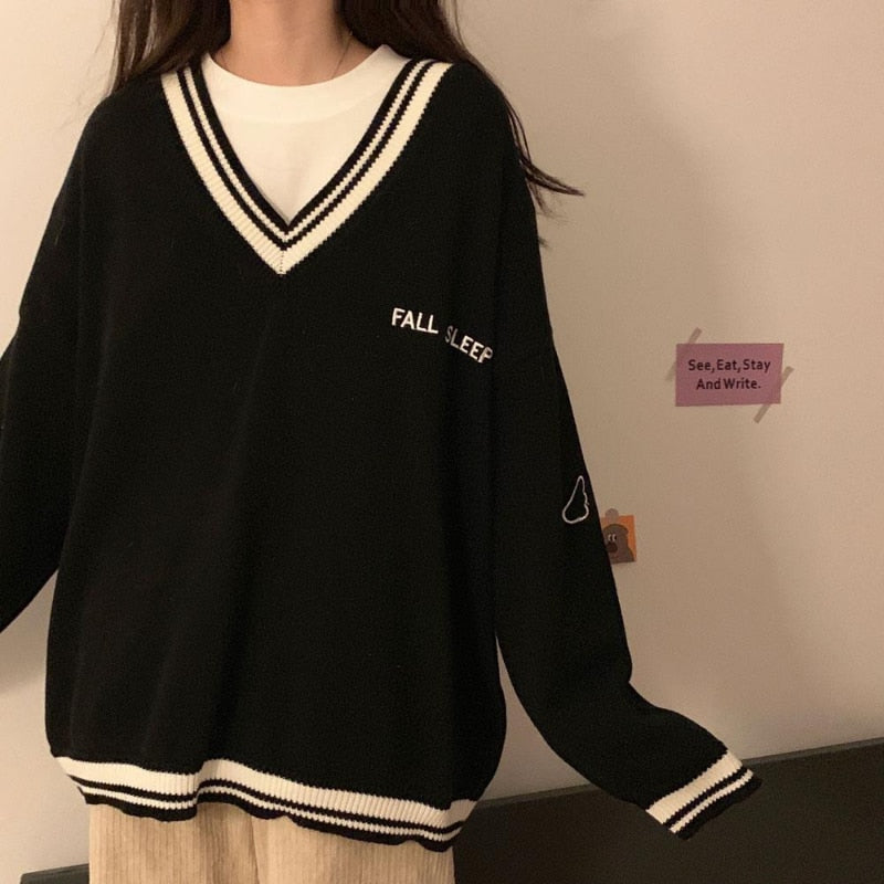 BigSweater | Women's Cosy Knit Sweater-Black-S-State of Style