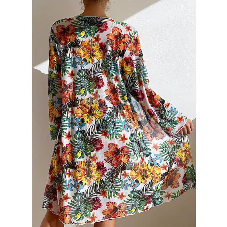 Bikini set with High Waist and Cover-up – Amira-Turquoise-XS-State of Style