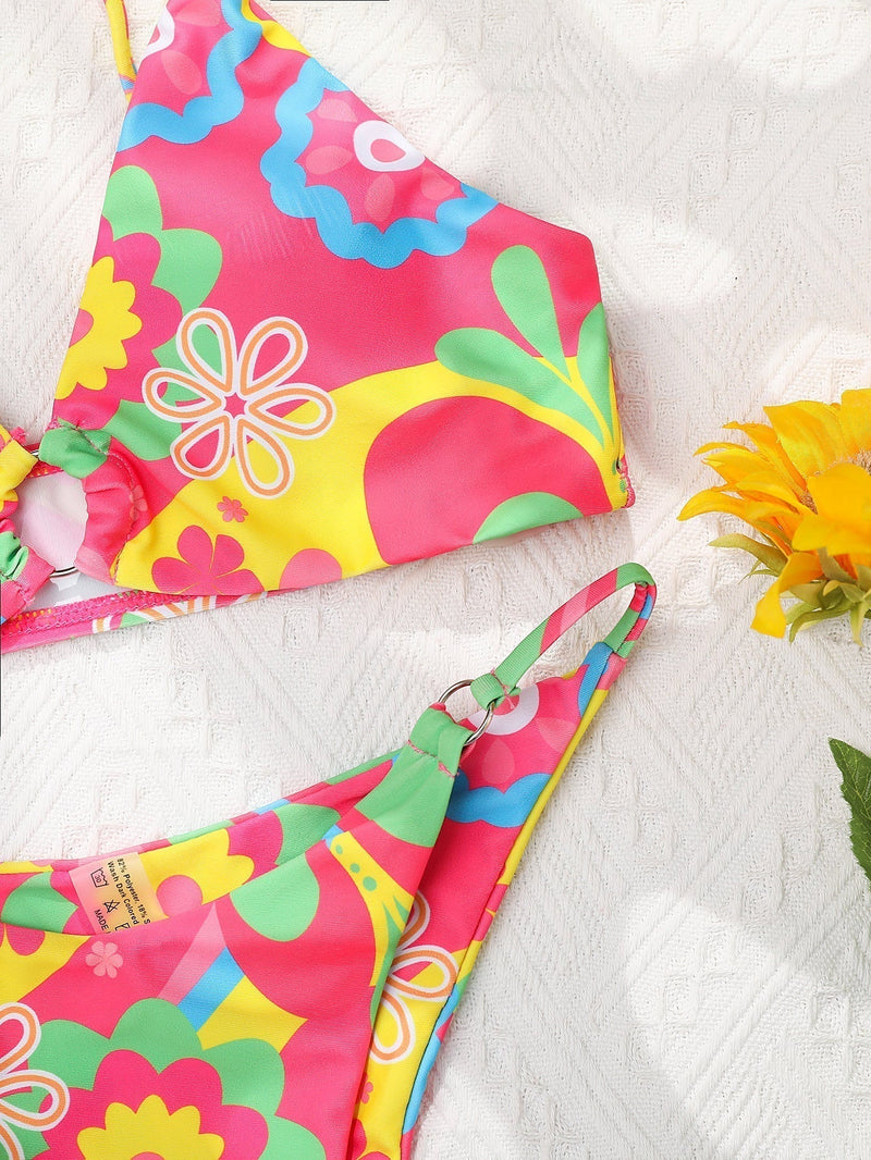 Bikini Set with Pink Floral Print – Liliane-S-State of Style