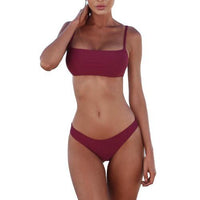Bikini with Adjustable Straps and Flexible Fit - Kaila-Burgundy red-XS-State of Style