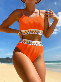 Bikini with Adjustable Straps and High Waist – Malia-Orange-XS-State of Style