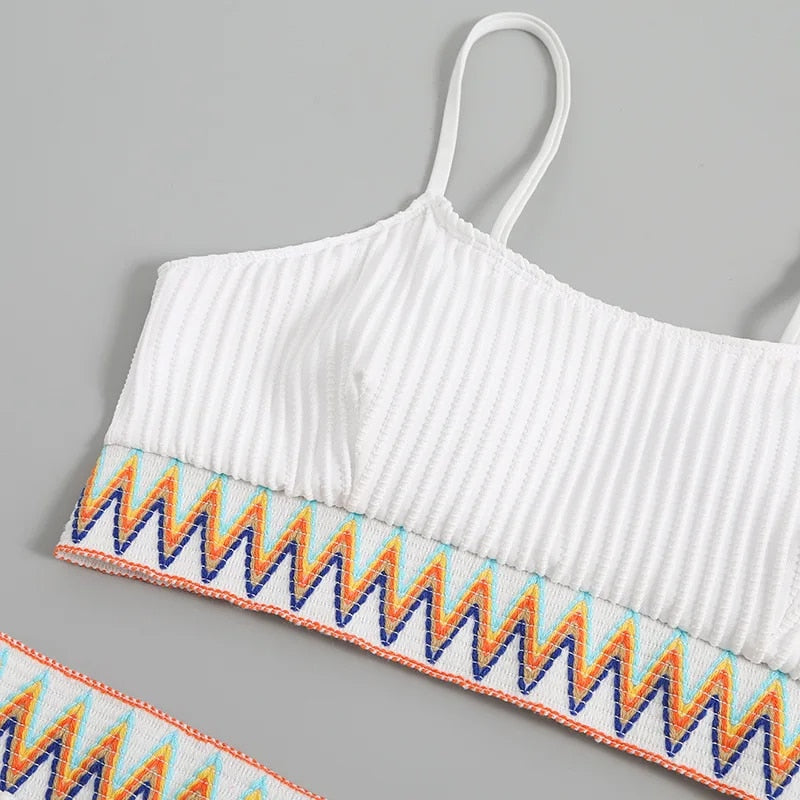 Bikini with Adjustable Straps and High Waist – Malia-White-XS-State of Style