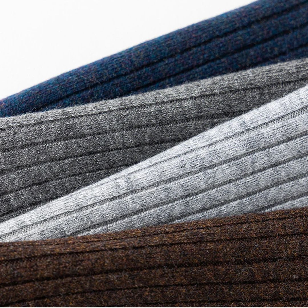 Billy Traditional Wool Socks – 5-Pack Retro Mid-Length Men’s Socks-Blue-State of Style