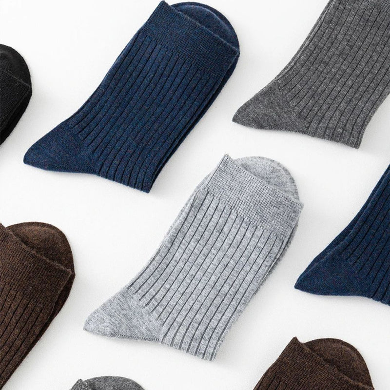 Billy Traditional Wool Socks – 5-Pack Retro Mid-Length Men’s Socks-Blue-State of Style