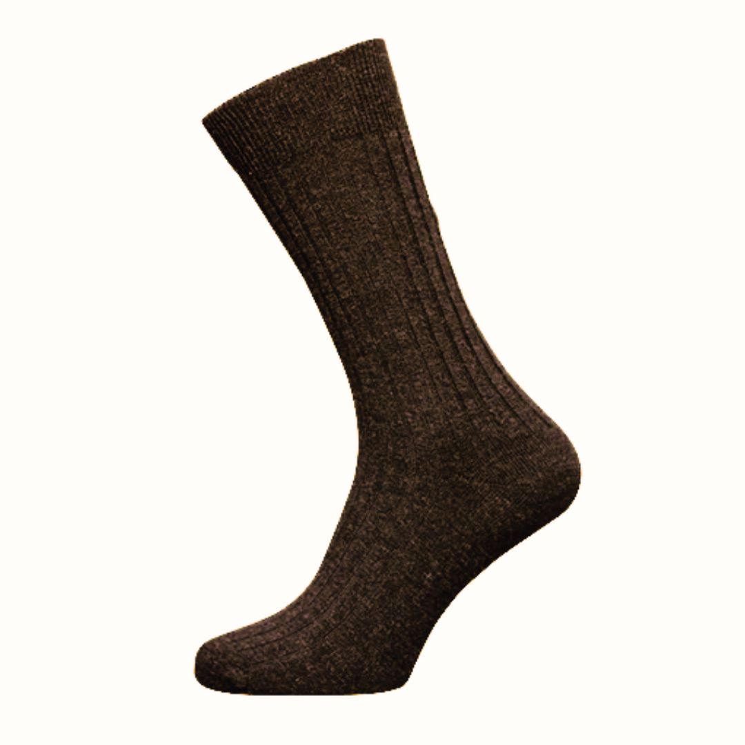 Billy Traditional Wool Socks – 5-Pack Retro Mid-Length Men’s Socks-Brown-State of Style