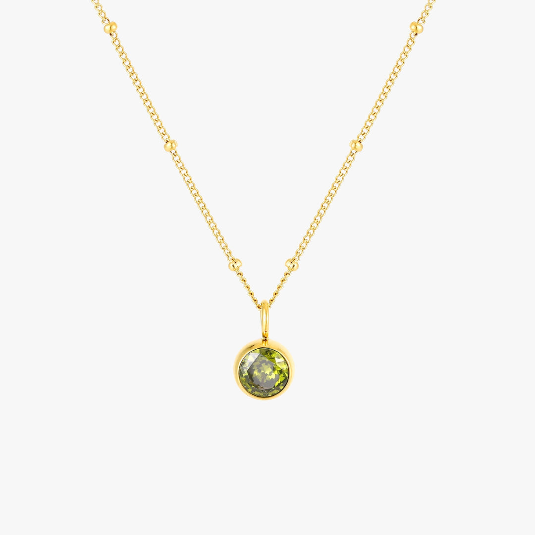Birthstone Necklace - Aurora-August | Peridot-Gold-State of Style