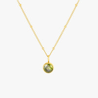 Birthstone Necklace - Aurora-August | Peridot-Gold-State of Style