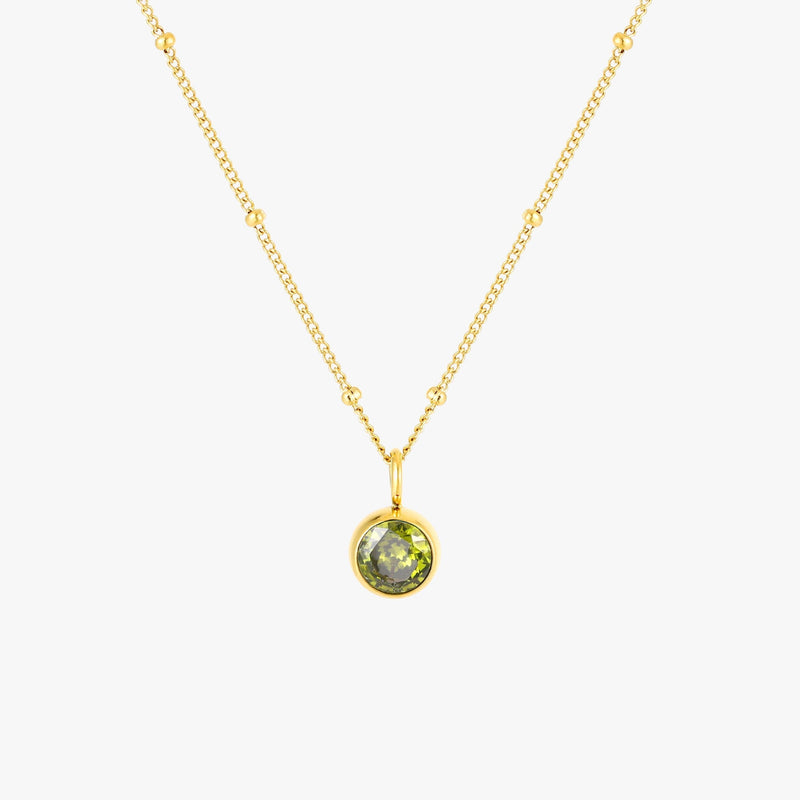 Birthstone Necklace - Aurora-August | Peridot-Gold-State of Style