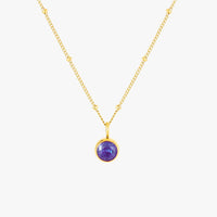 Birthstone Necklace - Aurora-December | Tanzanite-Gold-State of Style