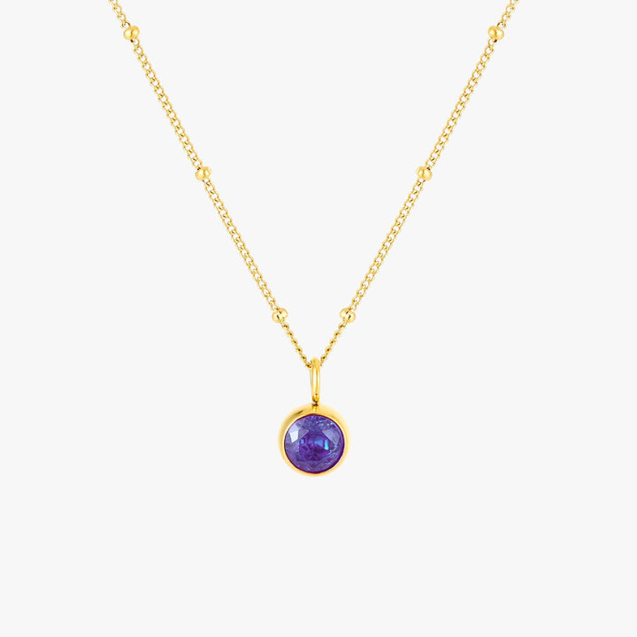 Birthstone Necklace - Aurora-December | Tanzanite-Gold-State of Style