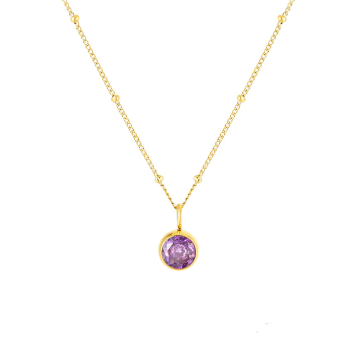 Birthstone Necklace - Aurora-February | Amethyst-Gold-State of Style