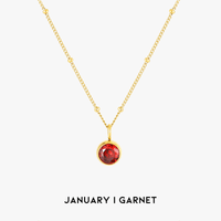 Birthstone Necklace - Aurora-January | Garnet-Gold-State of Style