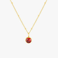 Birthstone Necklace - Aurora-January | Garnet-Gold-State of Style