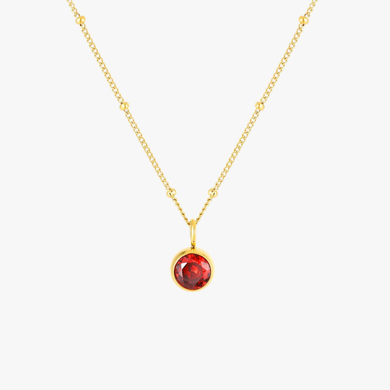 Birthstone Necklace - Aurora-January | Garnet-Gold-State of Style