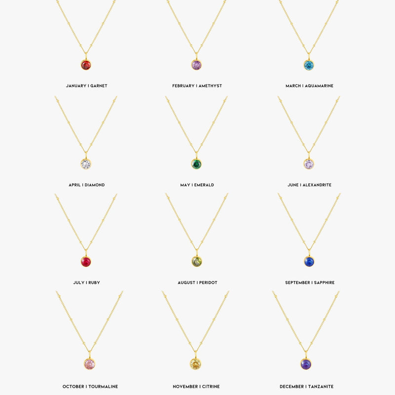 Birthstone Necklace - Aurora-January | Garnet-Gold-State of Style