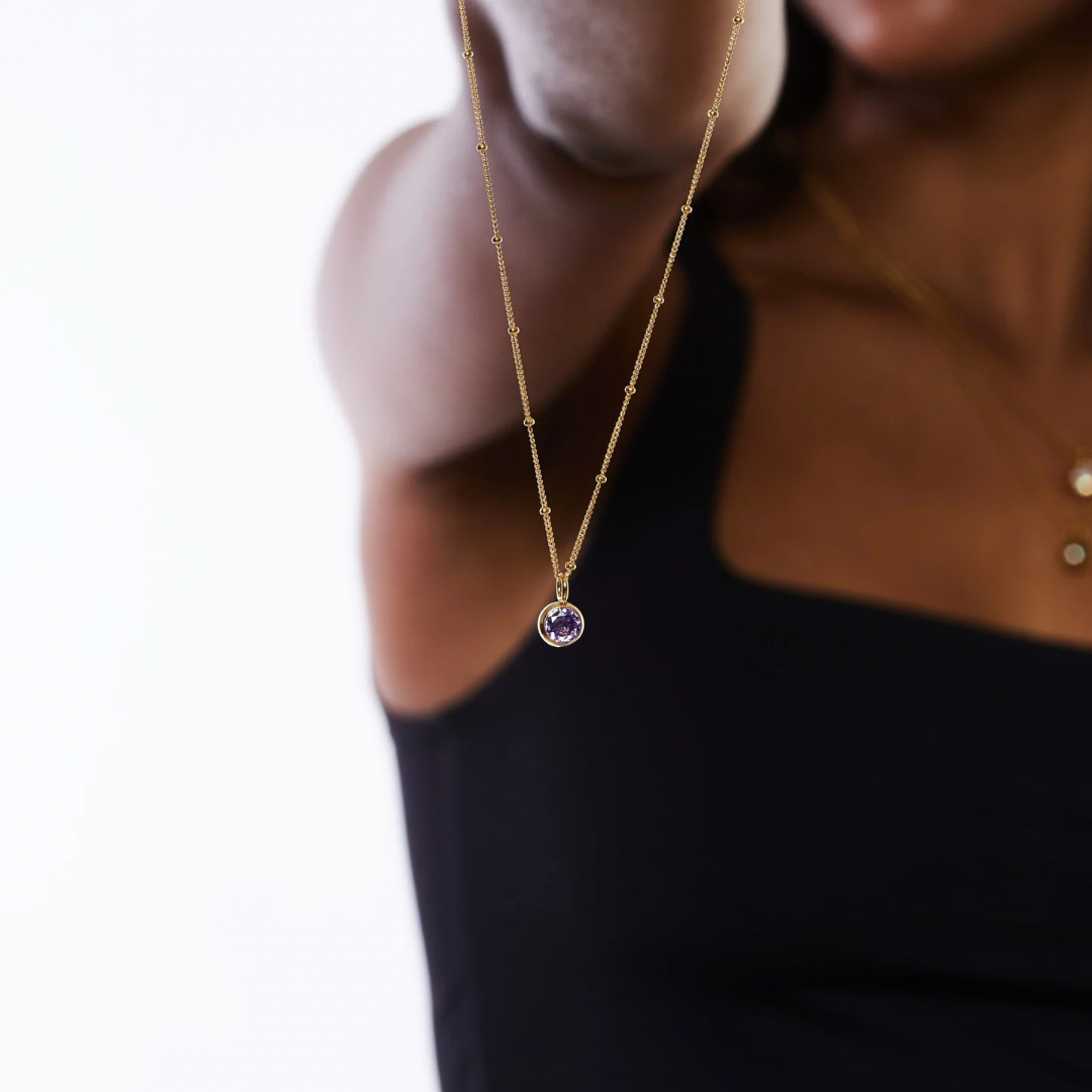 Birthstone Necklace - Aurora-January | Garnet-Gold-State of Style