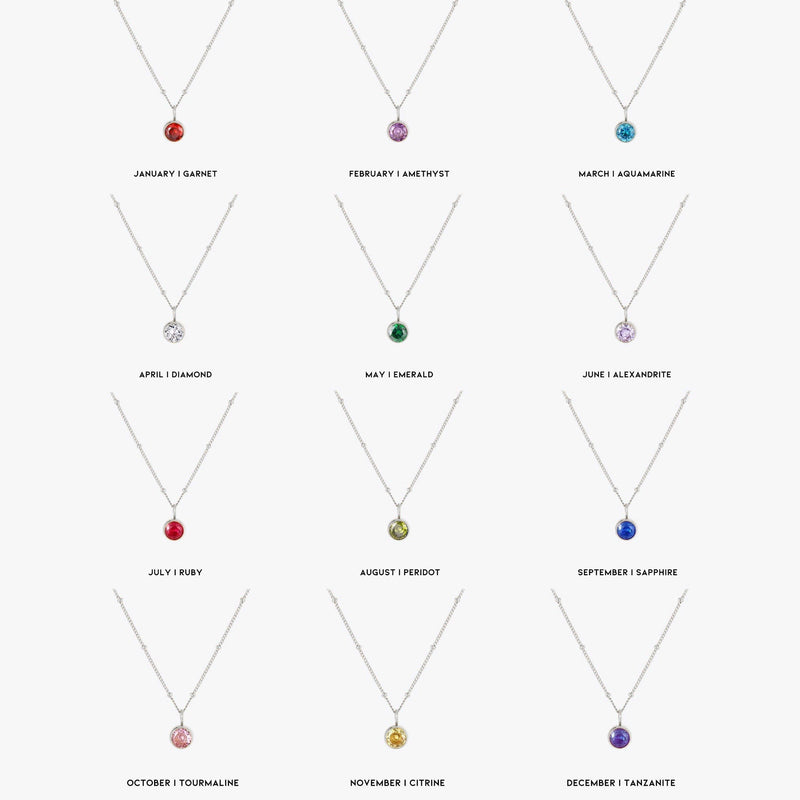 Birthstone Necklace - Aurora-January | Garnet-Silver-State of Style