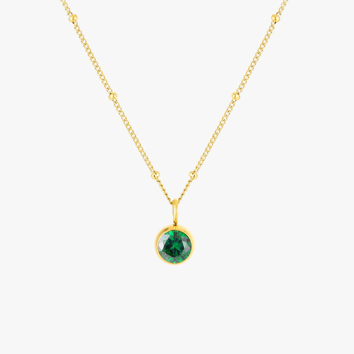 Birthstone Necklace - Aurora-May | Emerald-Gold-State of Style