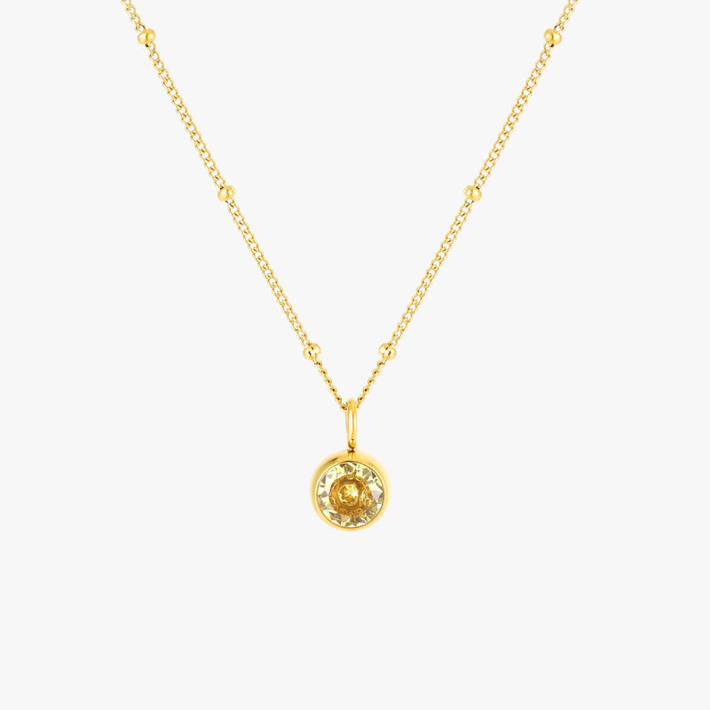Birthstone Necklace - Aurora-November | Citrine-Gold-State of Style