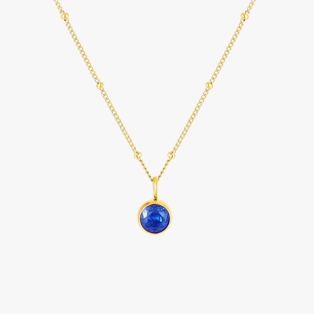 Birthstone Necklace - Aurora-September | Sapphire-Gold-State of Style