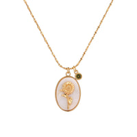 Birthstone with Birth Flowers Necklace - Aurora-August - Poppy-State of Style