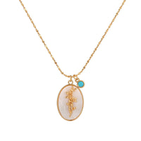 Birthstone with Birth Flowers Necklace - Aurora-December - Poinsettia-State of Style