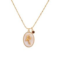 Birthstone with Birth Flowers Necklace - Aurora-July - Water Lily-State of Style