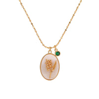Birthstone with Birth Flowers Necklace - Aurora-May - Lily-State of Style