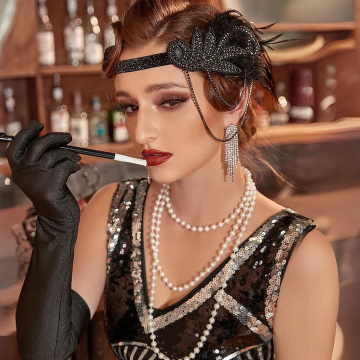Black 1920s Accessories Set-State of Style
