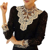 Ladies' blouse with autumnal embroidered lace – Elisabeth