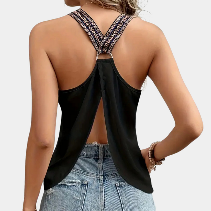 Black Fashionable V-Neck Top for Women - Noa-XS-State of Style